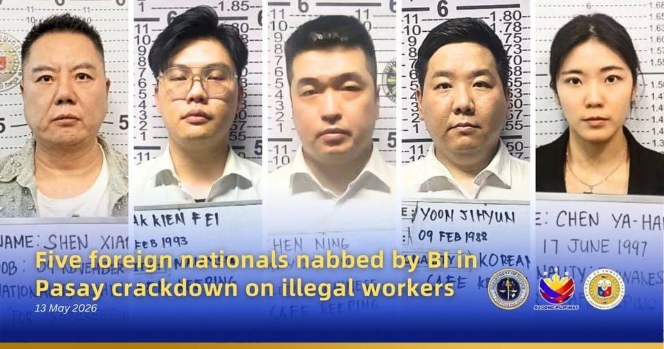 菲律宾新闻 #银河永安 五名外国人因非法就业及违反移民法被菲律宾移民局逮捕